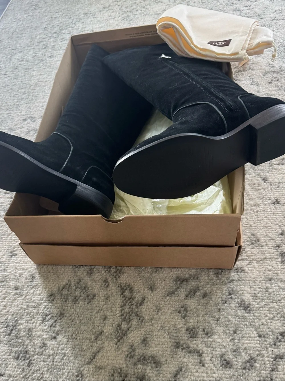 UGG W Daley Black Suede Over-the-Knee Zip Boots NEW in Box Size 9